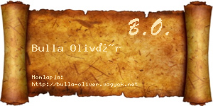 Bulla Olivér névjegykártya
