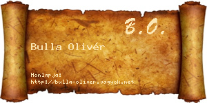 Bulla Olivér névjegykártya